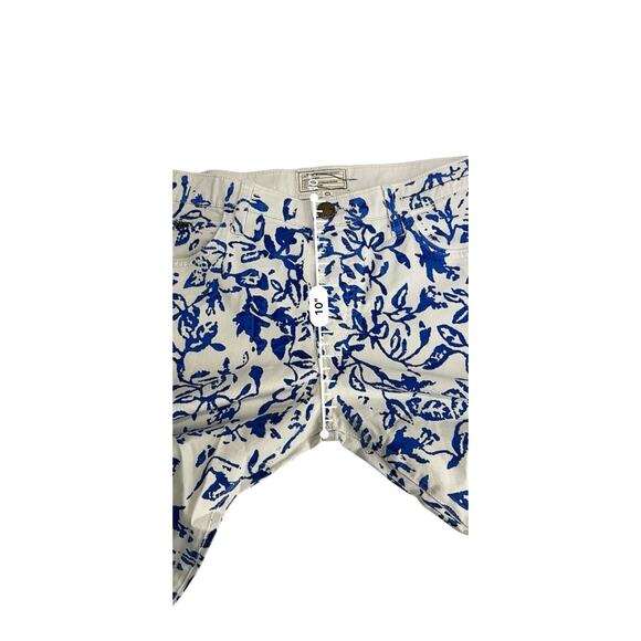 Current/Elliot X DVF The Classic Skinny Blue White Floral Printed Jeans Size 32 - Picture 5 of 10